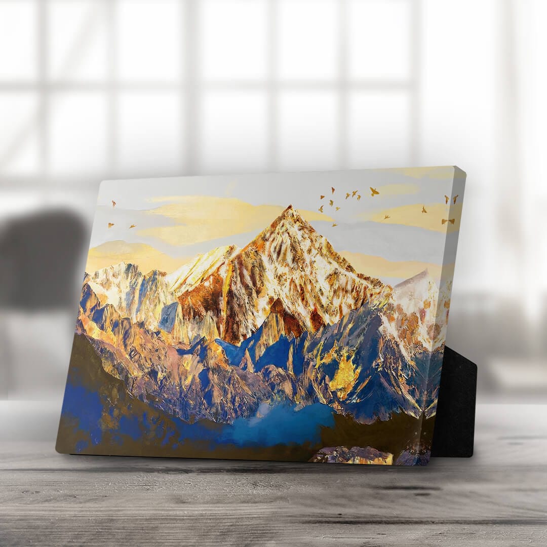 Majestic Mountain Landscape Oil Painting for Home Decor