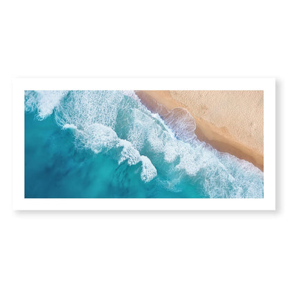 Tranquil Ocean Waves on Sandy Shore - Serene Coastal Oil Painting