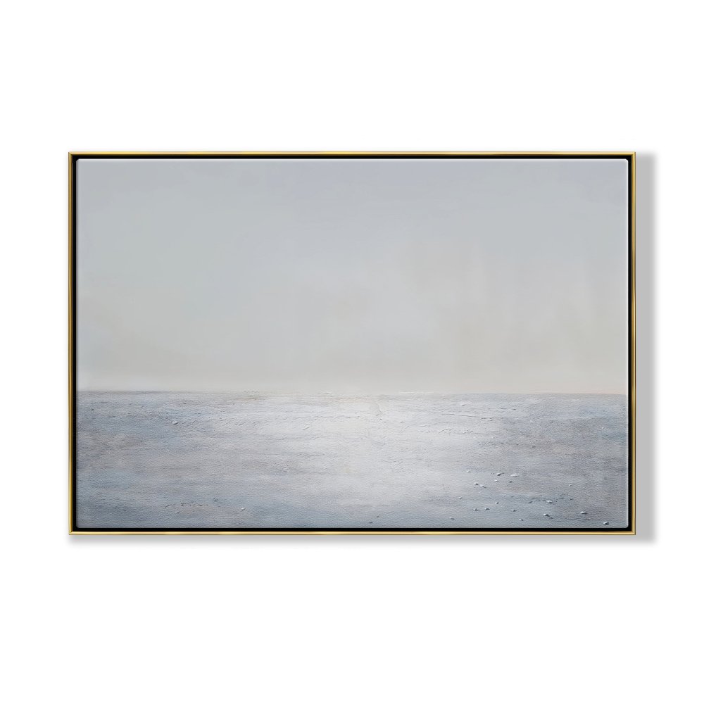 Tranquil Ocean Horizon: Serene Oil Painting for Calm Home Décor