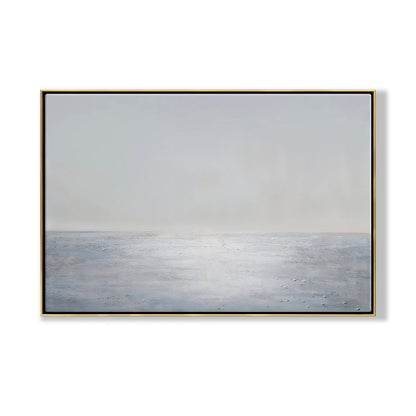 Tranquil Ocean Horizon: Serene Oil Painting for Calm Home Décor