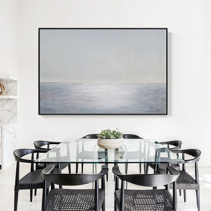 Tranquil Ocean Horizon: Serene Oil Painting for Calm Home Décor