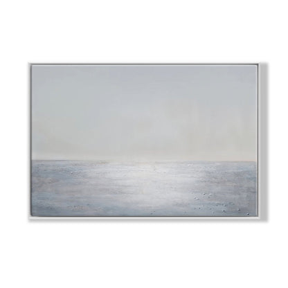 Tranquil Ocean Horizon: Serene Oil Painting for Calm Home Décor