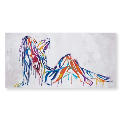 Vibrant Abstract Female Silhouette Oil Painting for Modern Home Decor