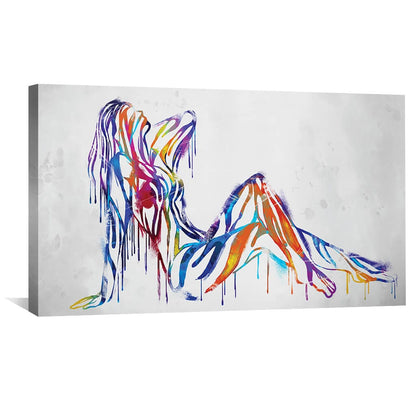 Vibrant Abstract Female Silhouette Oil Painting for Modern Home Decor