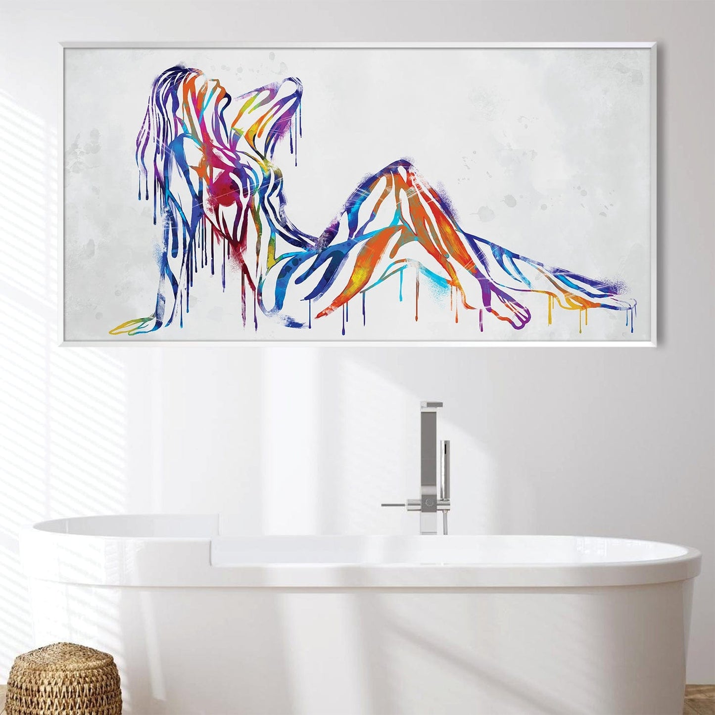 Vibrant Abstract Female Silhouette Oil Painting for Modern Home Decor