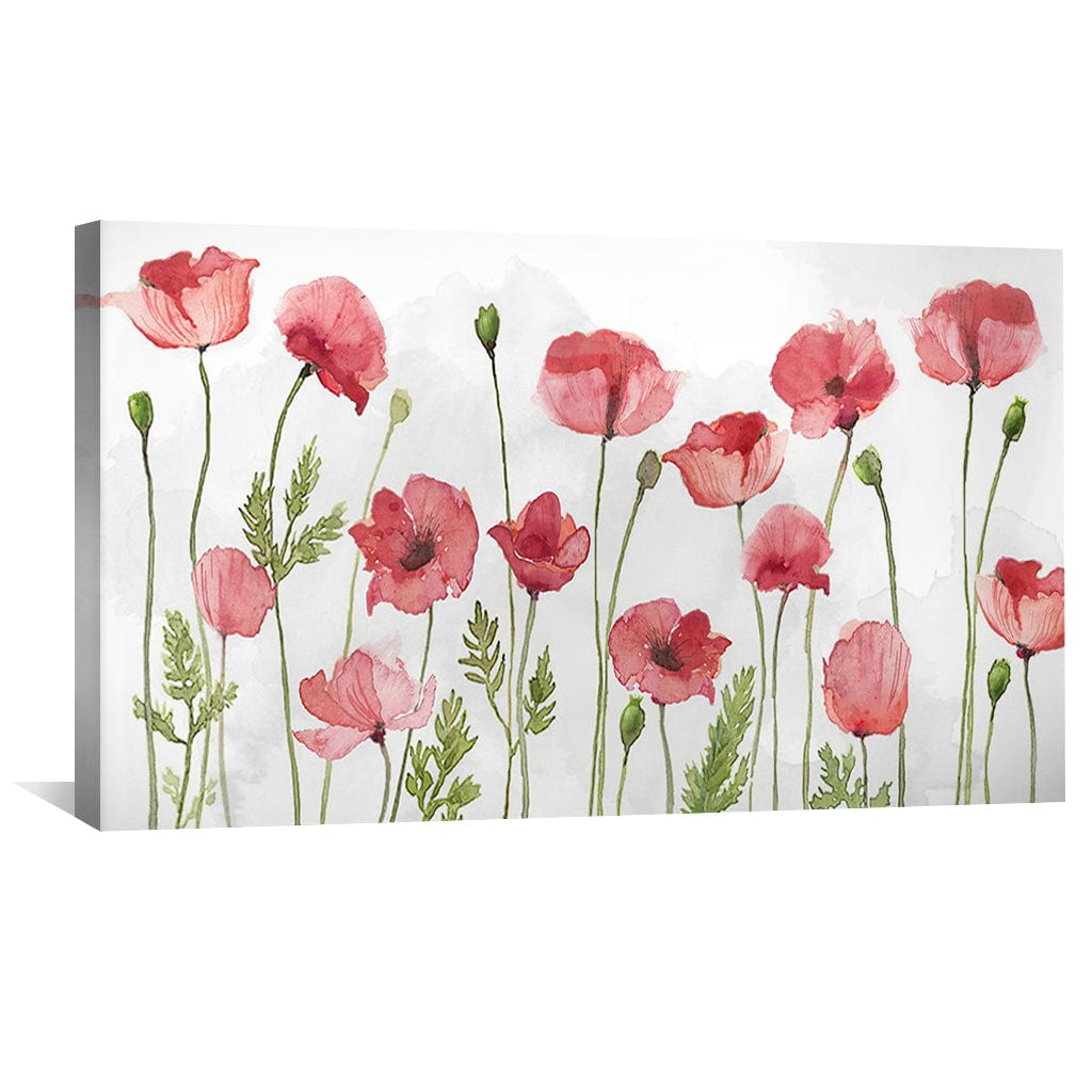Vibrant Pink Poppy Floral Oil Painting for Elegant Home Decor