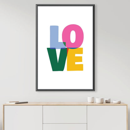 Colorful Love Abstract Canvas Art for Modern Home Décor