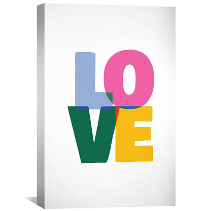 Colorful Love Abstract Canvas Art for Modern Home Décor