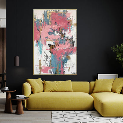 Vibrant Abstract Oil Painting of Melodic Colors and Textures for Modern Home Decor