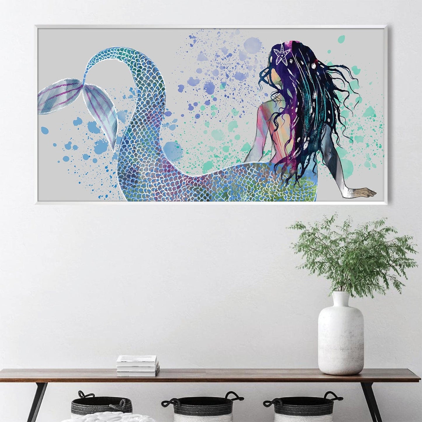 Enchanting Mermaid Oil Painting with Colorful Ocean Spirit