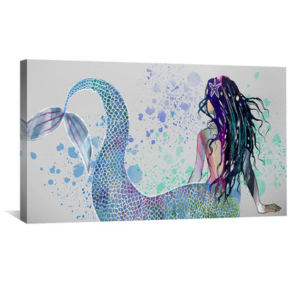 Enchanting Mermaid Oil Painting with Colorful Ocean Spirit