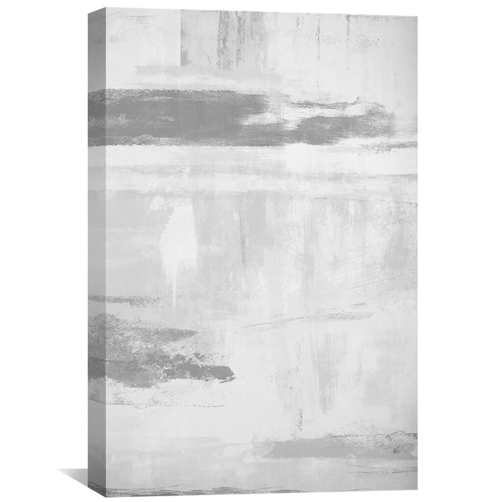 Serene Abstract Grey and White Oil Painting for Modern Home Decor