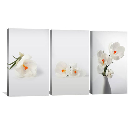 Elegant White Snowdrop Flower Canvas Art for Home Decor