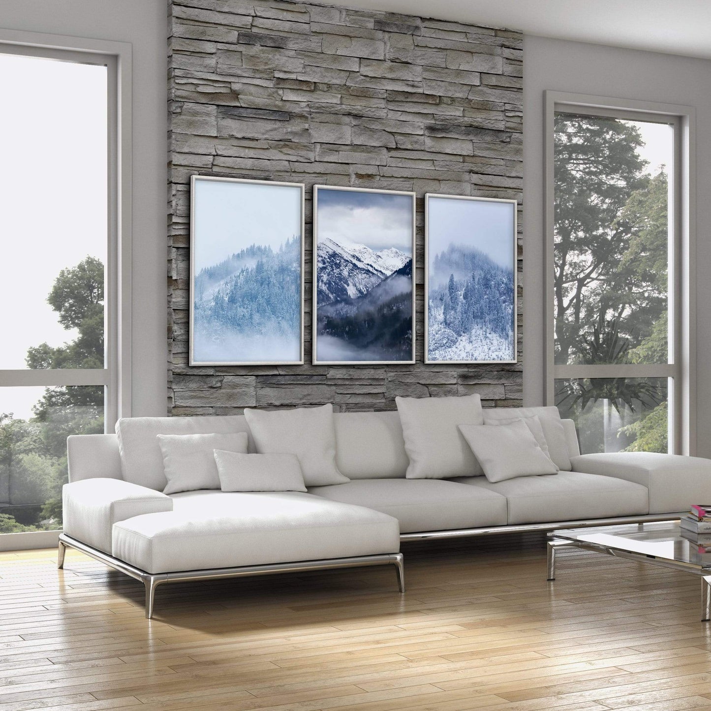 Majestic Snowy Mountain Landscape Oil Painting for Home Decor