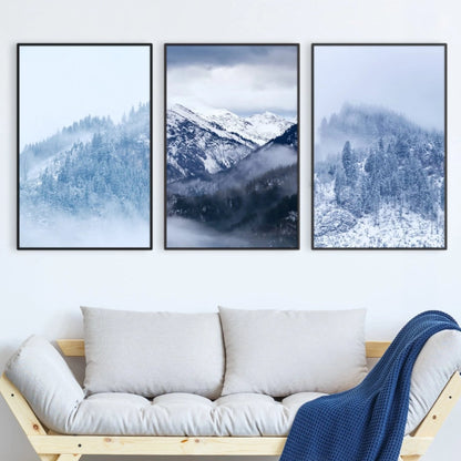 Majestic Snowy Mountain Landscape Oil Painting for Home Decor