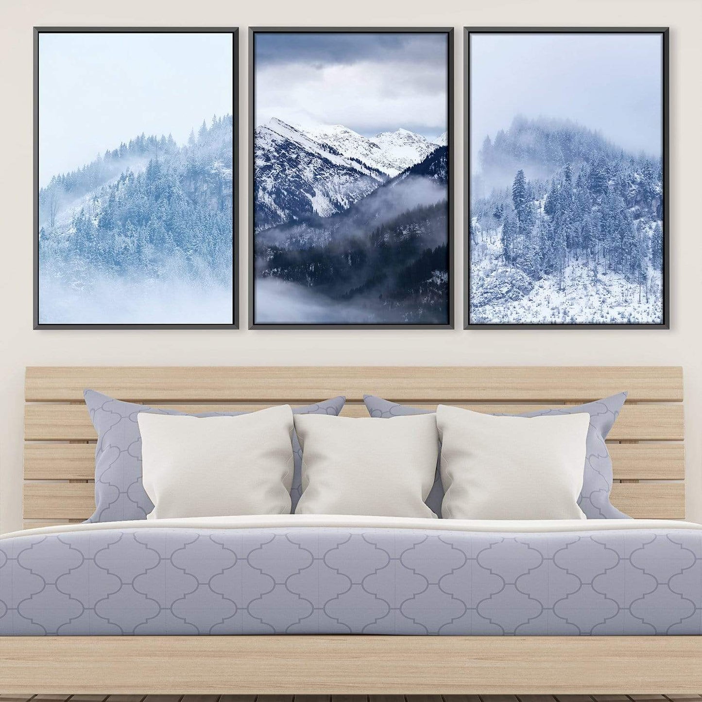 Majestic Snowy Mountain Landscape Oil Painting for Home Decor