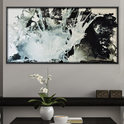 Abstract Ice Flow Oil Painting - Modern Wall Art for Elegant Home Decor