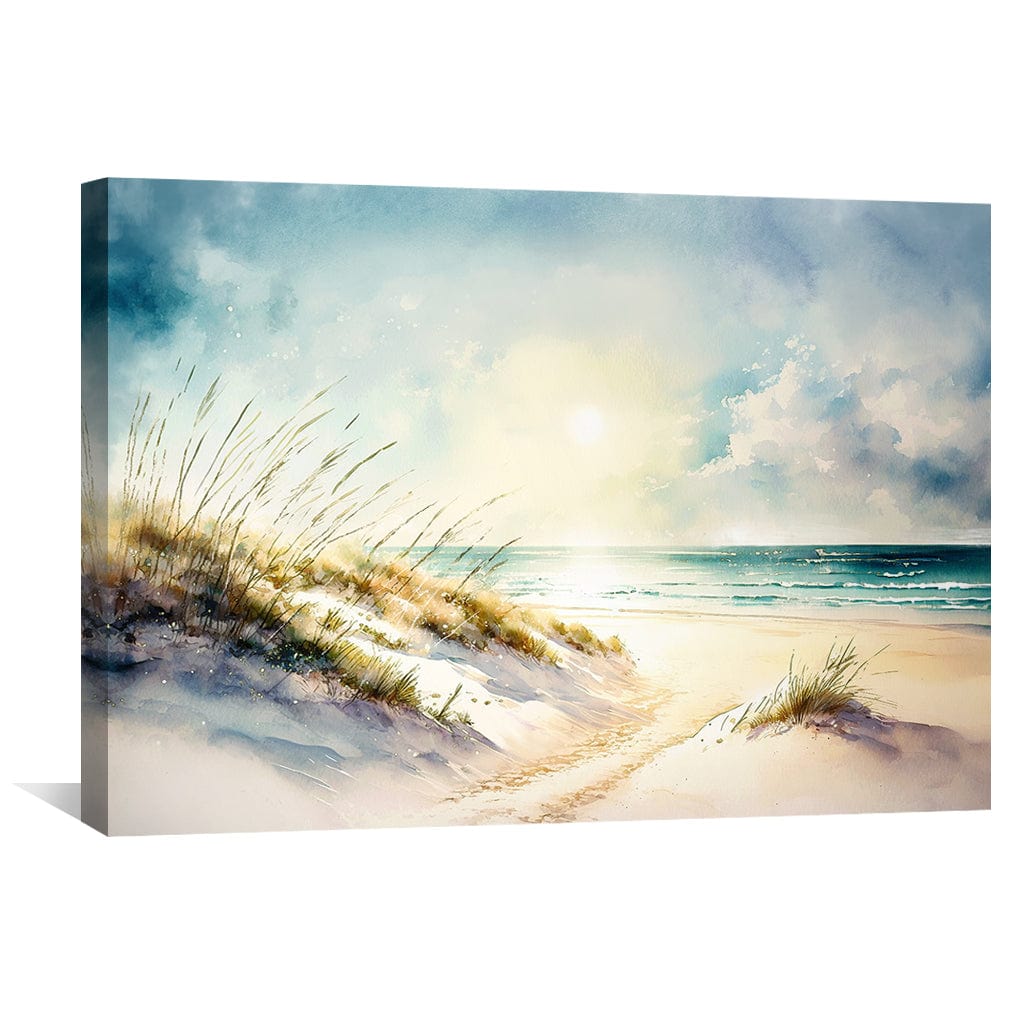 Tranquil Beach Landscape Oil Painting for Serene Home Decor