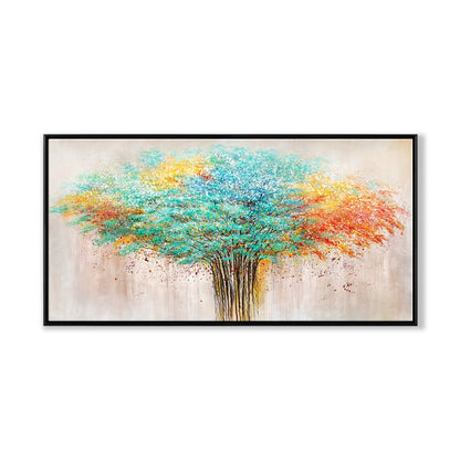 Vibrant Tree of Life Oil Painting - Colorful Nature Artwork for Modern Home Decor