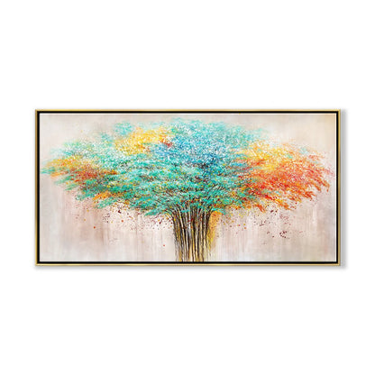 Vibrant Tree of Life Oil Painting - Colorful Nature Artwork for Modern Home Decor