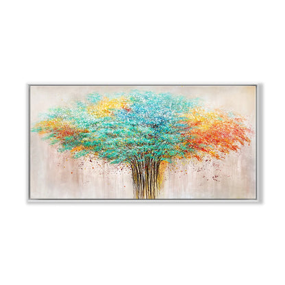 Vibrant Tree of Life Oil Painting - Colorful Nature Artwork for Modern Home Decor