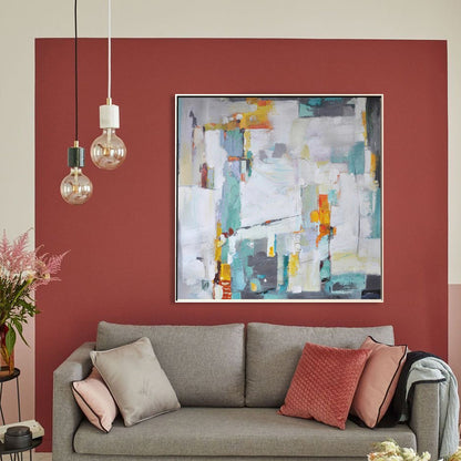 Abstract Serenity: Colorful Contemporary Oil Painting for Modern Spaces