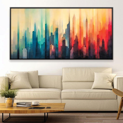 Vibrant Cityscape Oil Painting for Modern Home Decor