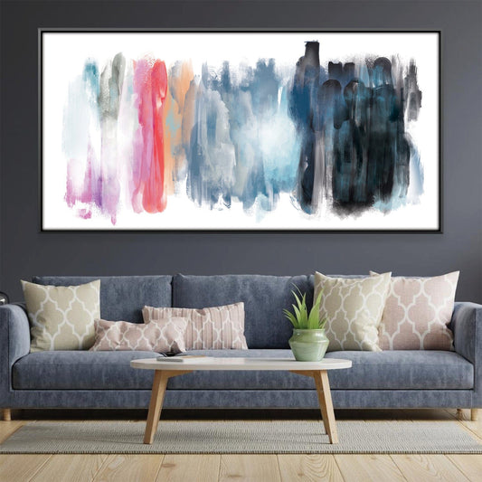 Vibrant Abstract Oil Painting with Colorful Brush Strokes for Modern Decor