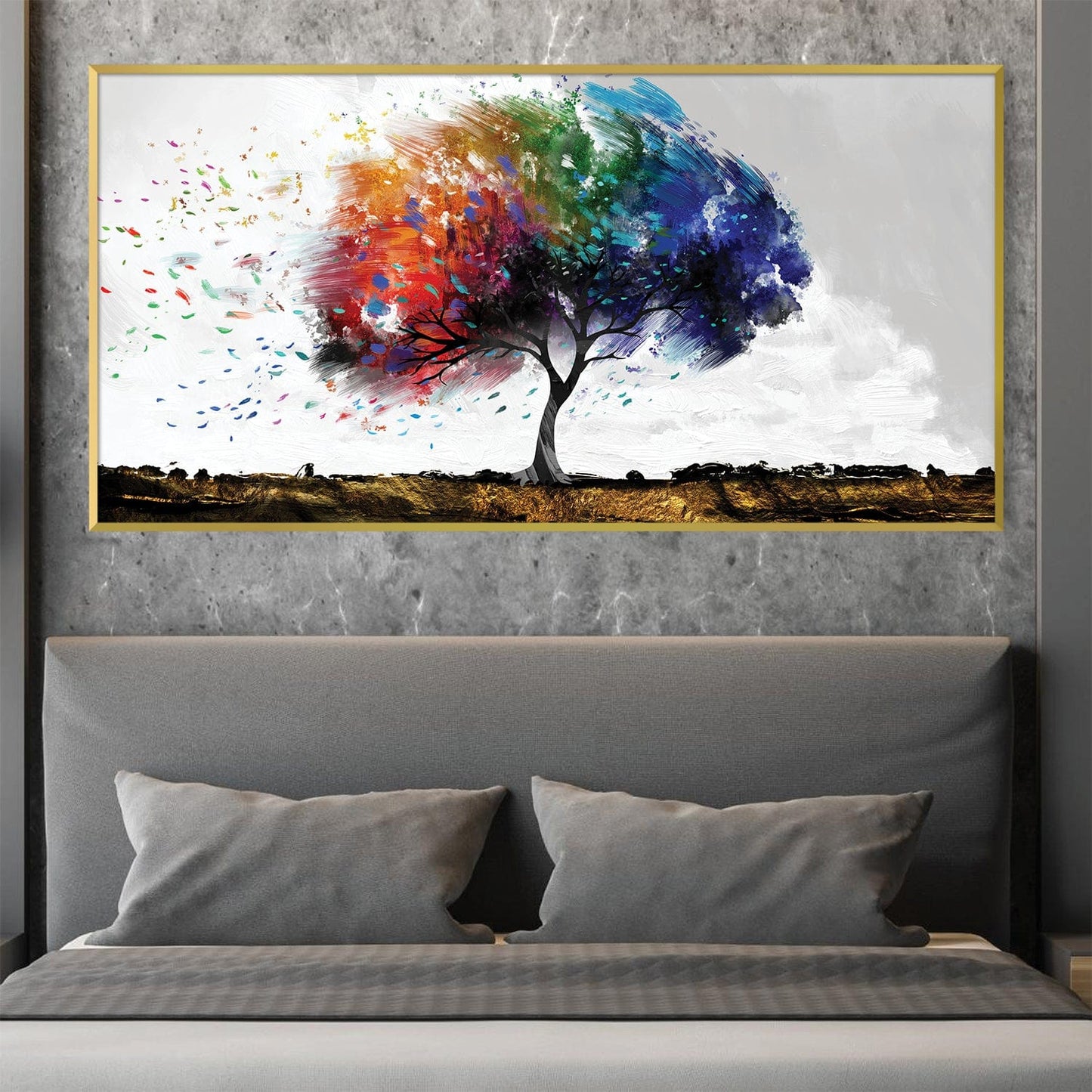 Vibrant Tree of Life Oil Painting for Modern Home Decor