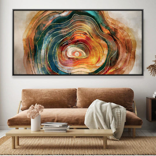 Colorful Abstract Spiral Oil Painting for Modern Home Decor