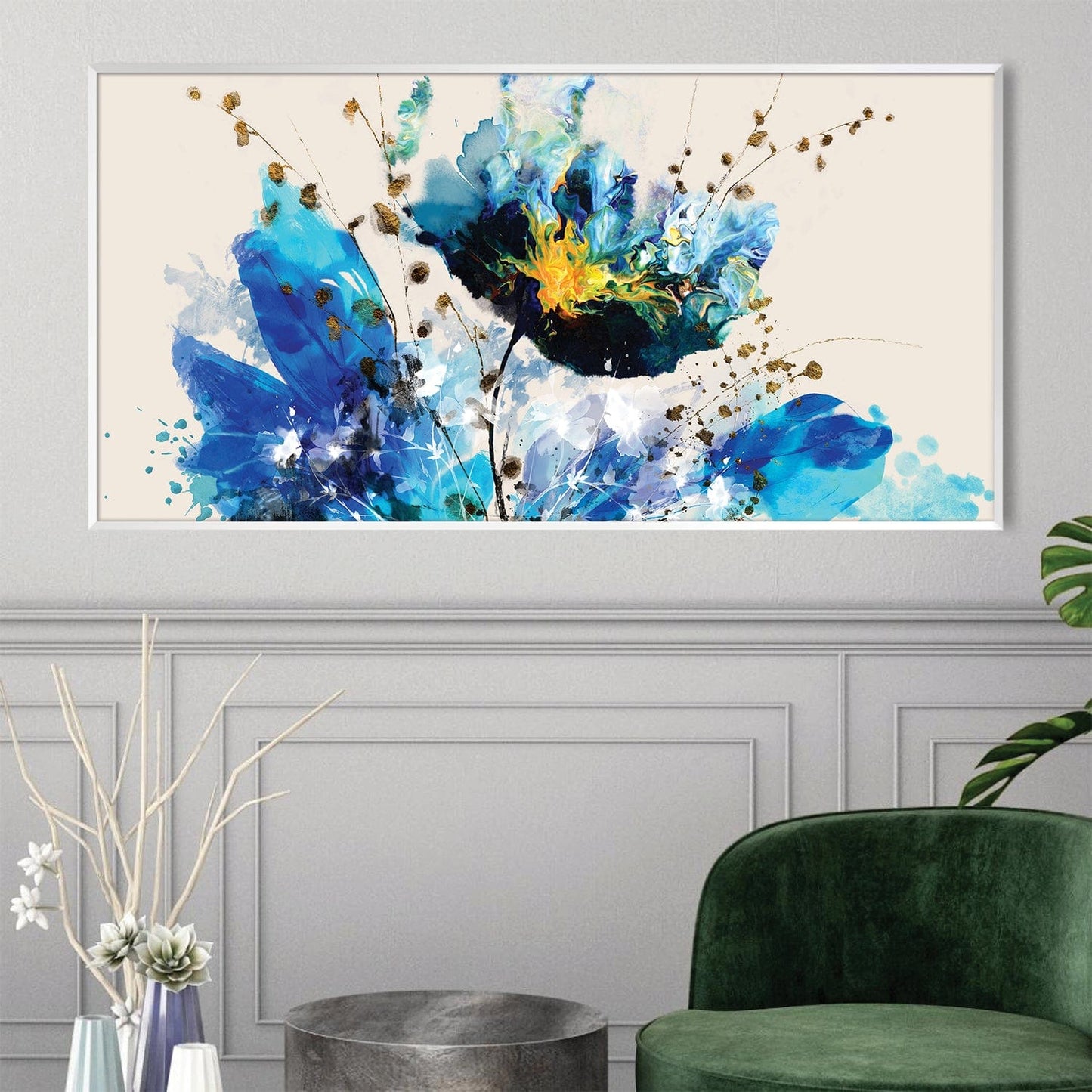 Vibrant Floral Abstract Oil Painting for Modern Home Decor and Spring Aesthetic