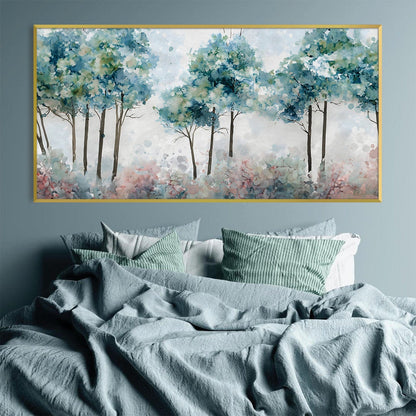 Abstract Forest Landscape Oil Painting in Soft Colors