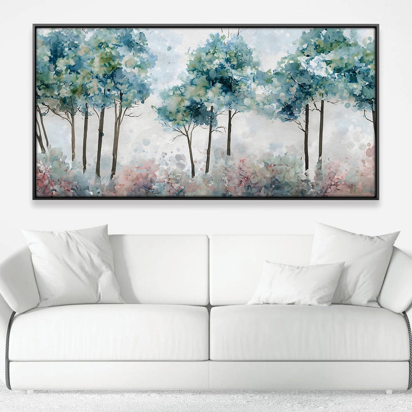 Abstract Forest Landscape Oil Painting in Soft Colors