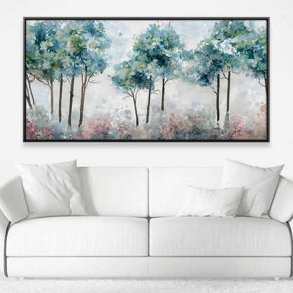 Abstract Forest Landscape Oil Painting in Soft Colors
