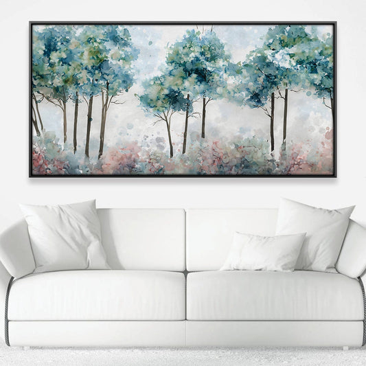 Abstract Forest Landscape Oil Painting in Soft Colors