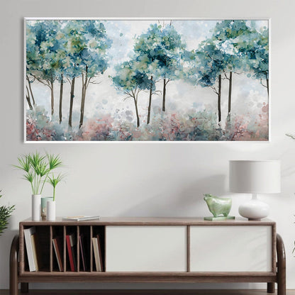 Abstract Forest Landscape Oil Painting in Soft Colors