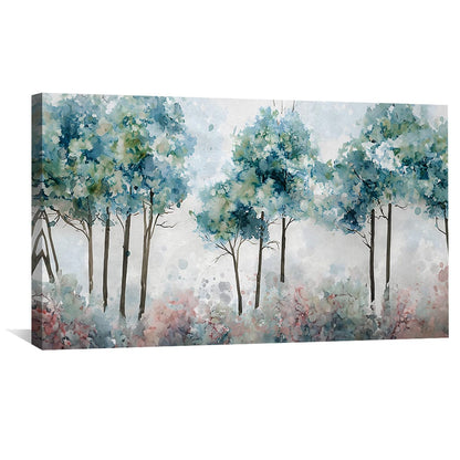 Abstract Forest Landscape Oil Painting in Soft Colors