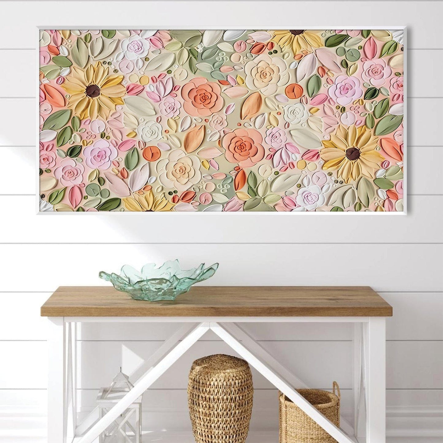 Vibrant Spring Floral Oil Painting for Home Decor and Art Lovers