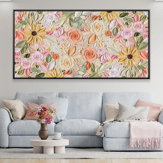 Vibrant Spring Floral Oil Painting for Home Decor and Art Lovers