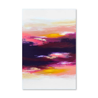 Vibrant Spring Sunset Abstract Oil Painting for Modern Home Decor