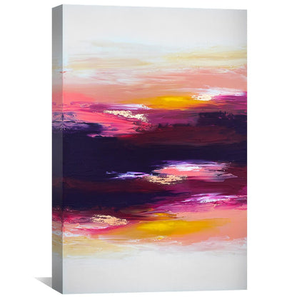 Vibrant Spring Sunset Abstract Oil Painting for Modern Home Decor