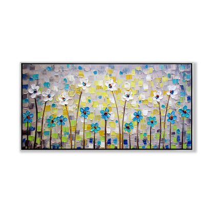 Vibrant Spring Blooms: Colorful Floral Oil Painting for Refreshing Home Decor