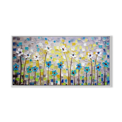 Vibrant Spring Blooms: Colorful Floral Oil Painting for Refreshing Home Decor
