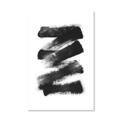 Abstract Black Brushstroke Oil Painting for Modern Home Decor