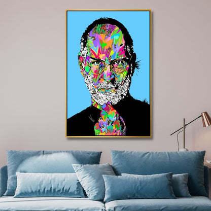 Vibrant Pop Art Portrait of Steve Jobs - Contemporary Oil Painting for Modern Decor