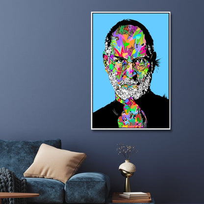 Vibrant Pop Art Portrait of Steve Jobs - Contemporary Oil Painting for Modern Decor