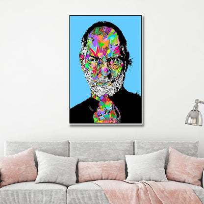 Vibrant Pop Art Portrait of Steve Jobs - Contemporary Oil Painting for Modern Decor