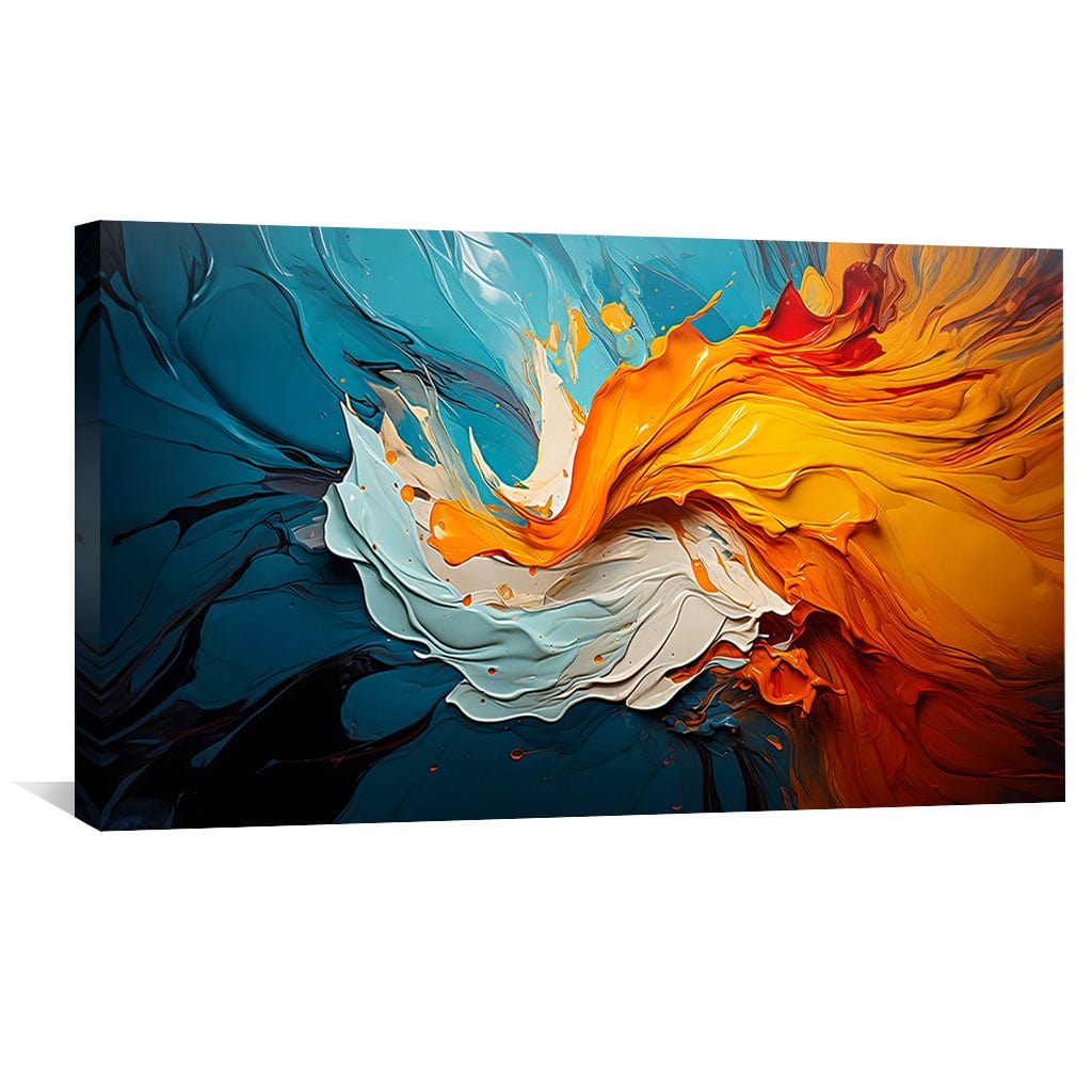 Vibrant Fusion Abstract Oil Painting for Modern Home Decor