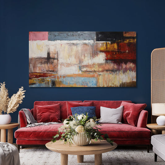Abstract Oil Painting: Vibrant Colorful Canvas Art for Home Decor