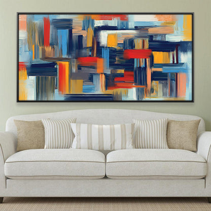 Vibrant Abstract Oil Painting for Modern Home Décor - Strokes of Serenity